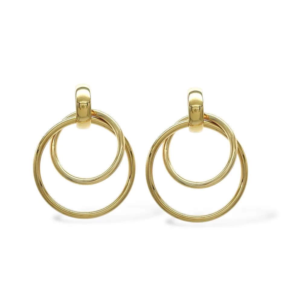Doppio Cerchio  -Orecchini in Acciaio - OAP-413-7067