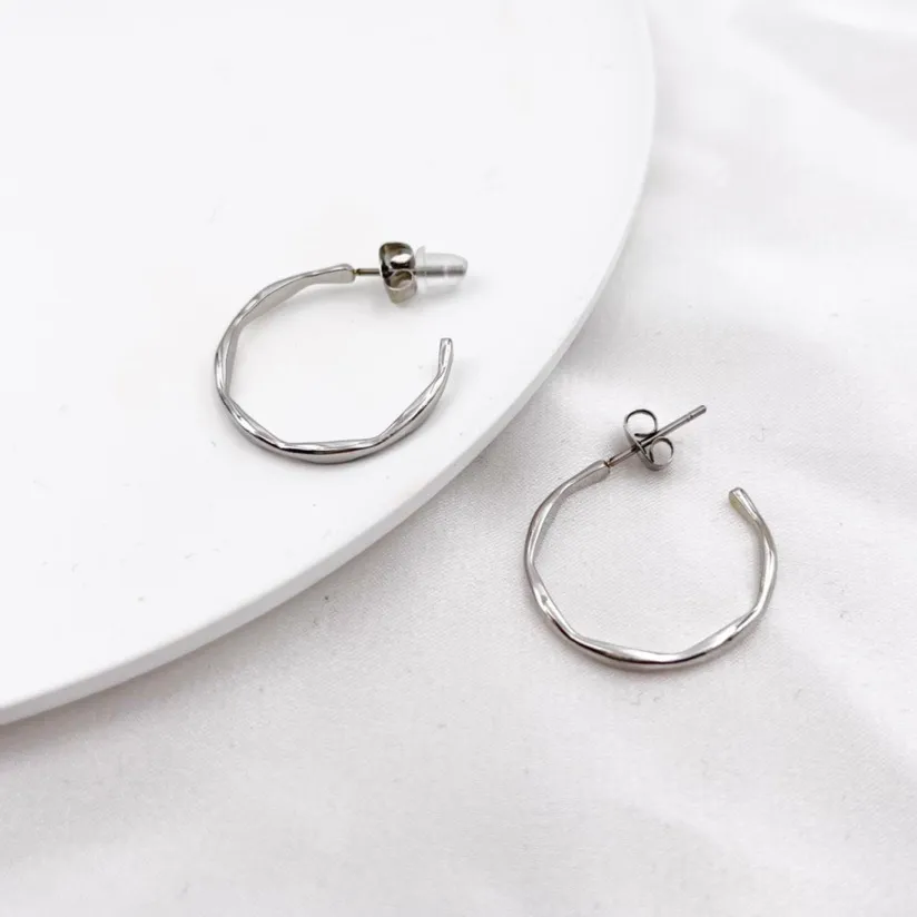 25mm -Orecchini a Cerchio in Acciaio - OAP413-789