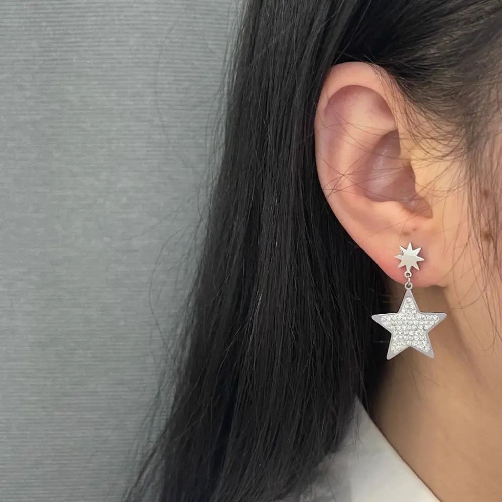 Stella Luna-Orecchini in Acciaio - OAP-413-959