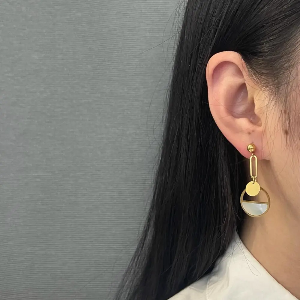 Cerchio Pendente-Orecchini in Acciaio - OAP-413-963A