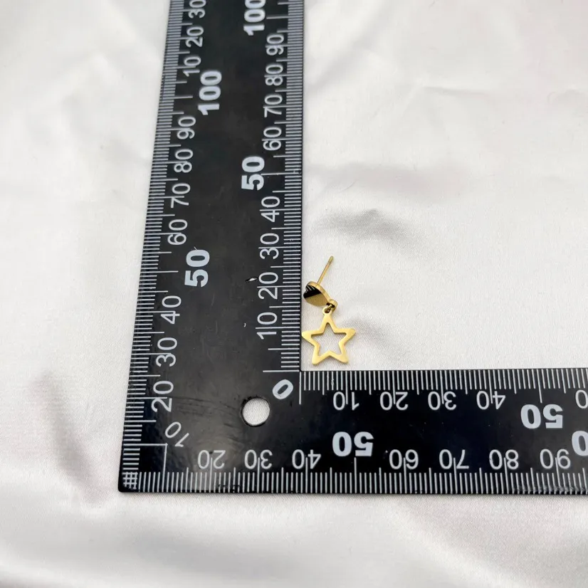 Cuore Stella - Orecchini Pendenti in Acciaio - OAP-413-Cuore