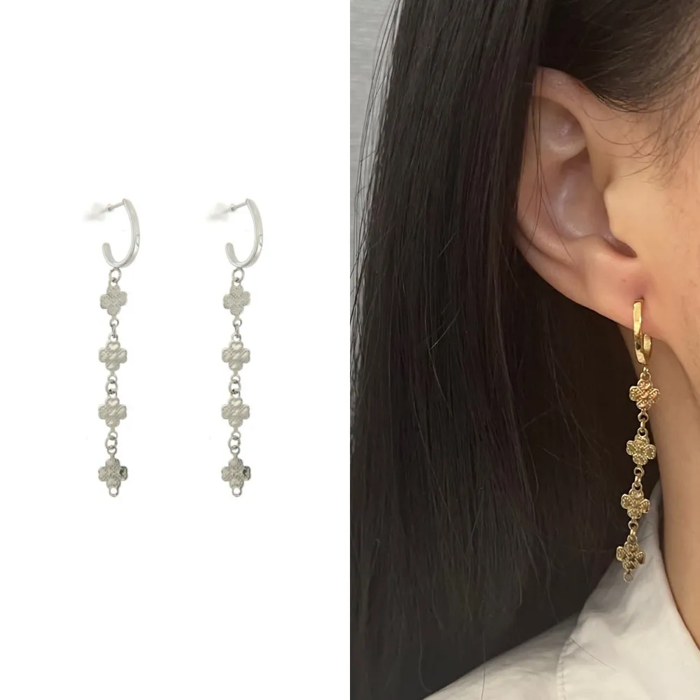 OAP6810-Quadrifoglio Pendente- Orecchini in Acciaio - OAP6810-Quadrifoglio Pendente- Orecchini in Acciaio