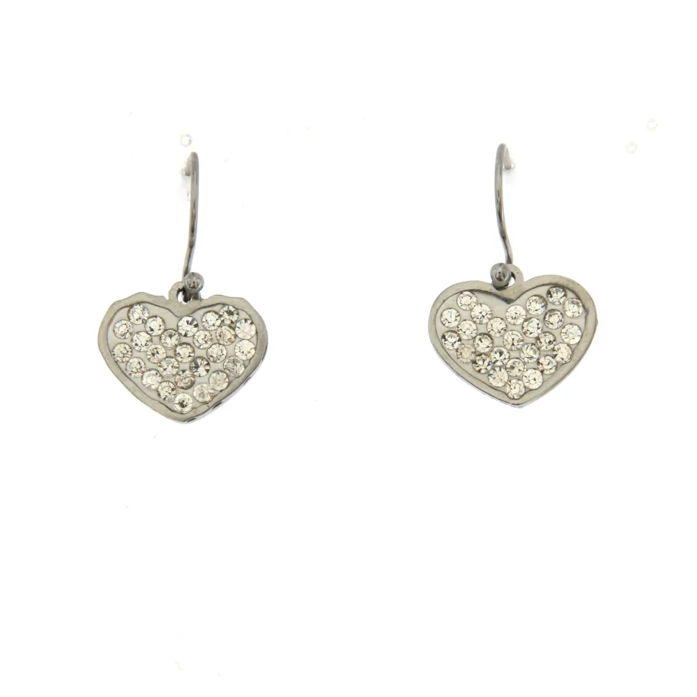 OAP6844-Cuore Strass- Orecchini in Acciaio - OAP6844-Cuore Strass- Orecchini in Acciaio