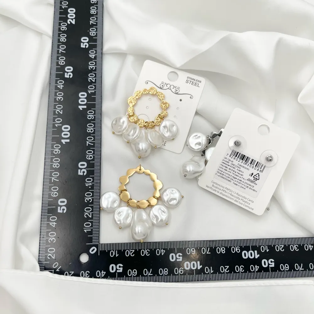 Cerchio con Perla-Orecchini in Acciaio - OAP-729-08