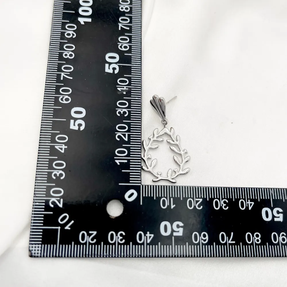 Foglia a Goccia-Orecchini in Acciaio - OAP-729-29