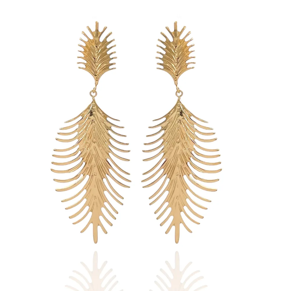 Foglia-Orecchini in Acciaio - OAP-729-36