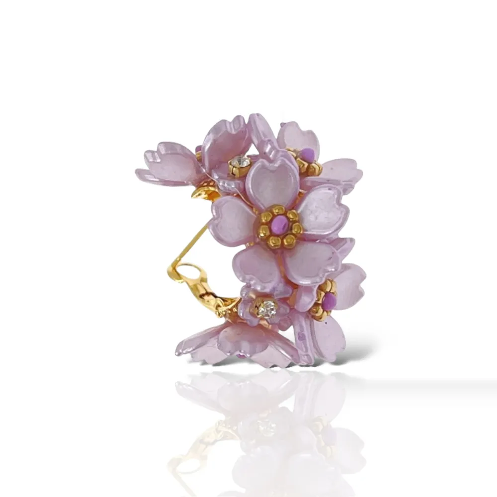 Cerchio Con fiore-Orecchini in Acciaio - OAP-732-344