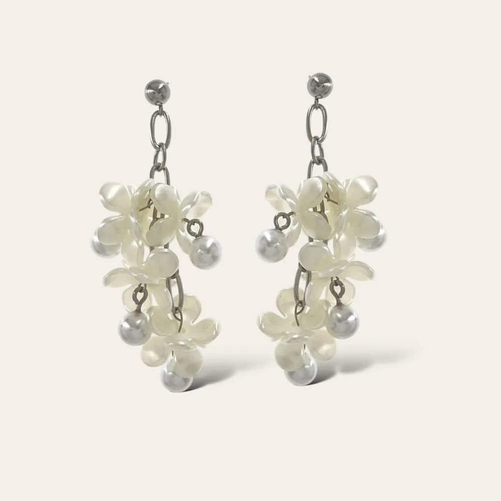 Fiore Pendente-Orecchini in Acciaio - OAP-760-07