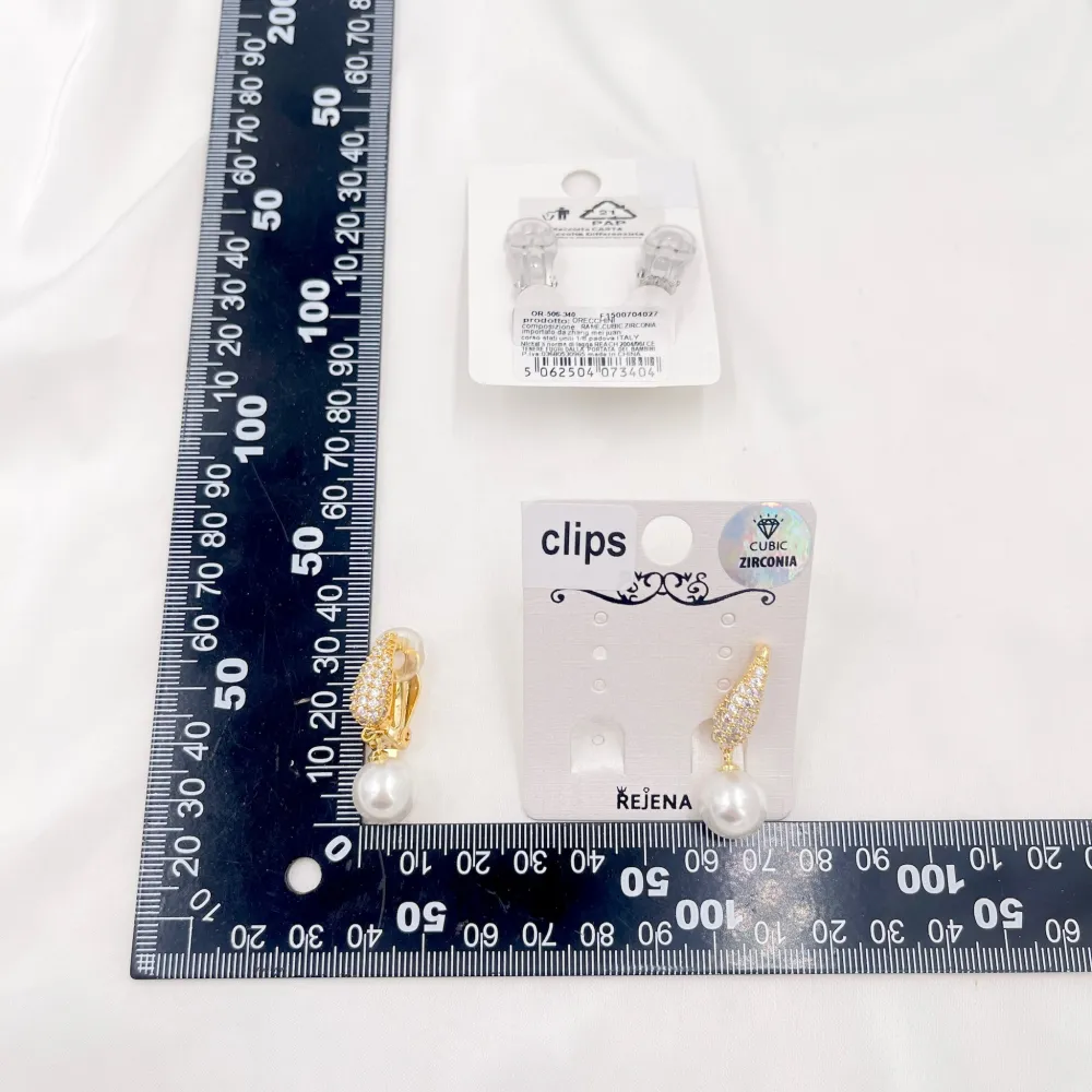 Cerchio con Perla-Orecchini a Clip in Acciaio - OMK-506-340