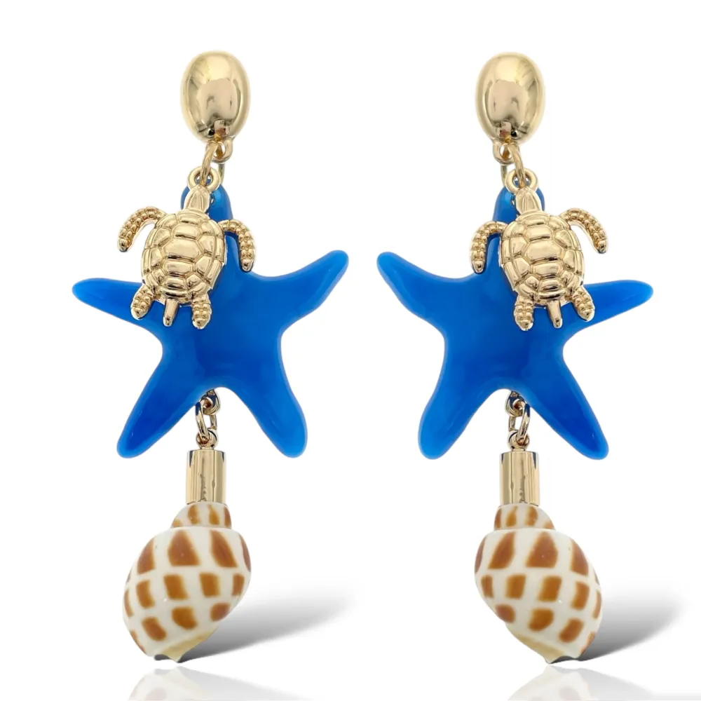 Stella Marina conchiglia-Orecchini Moda - OMM-10493