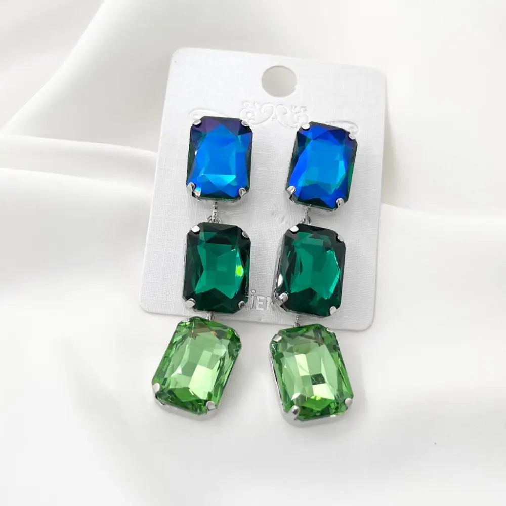 Rettangolare Pendente-Orecchini Moda - OMM-321-2812