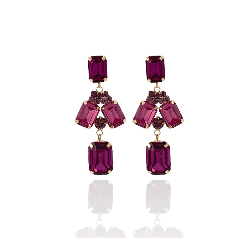 Fantasia -Orecchini Moda con Pietre Colorqte - OMM-381-211