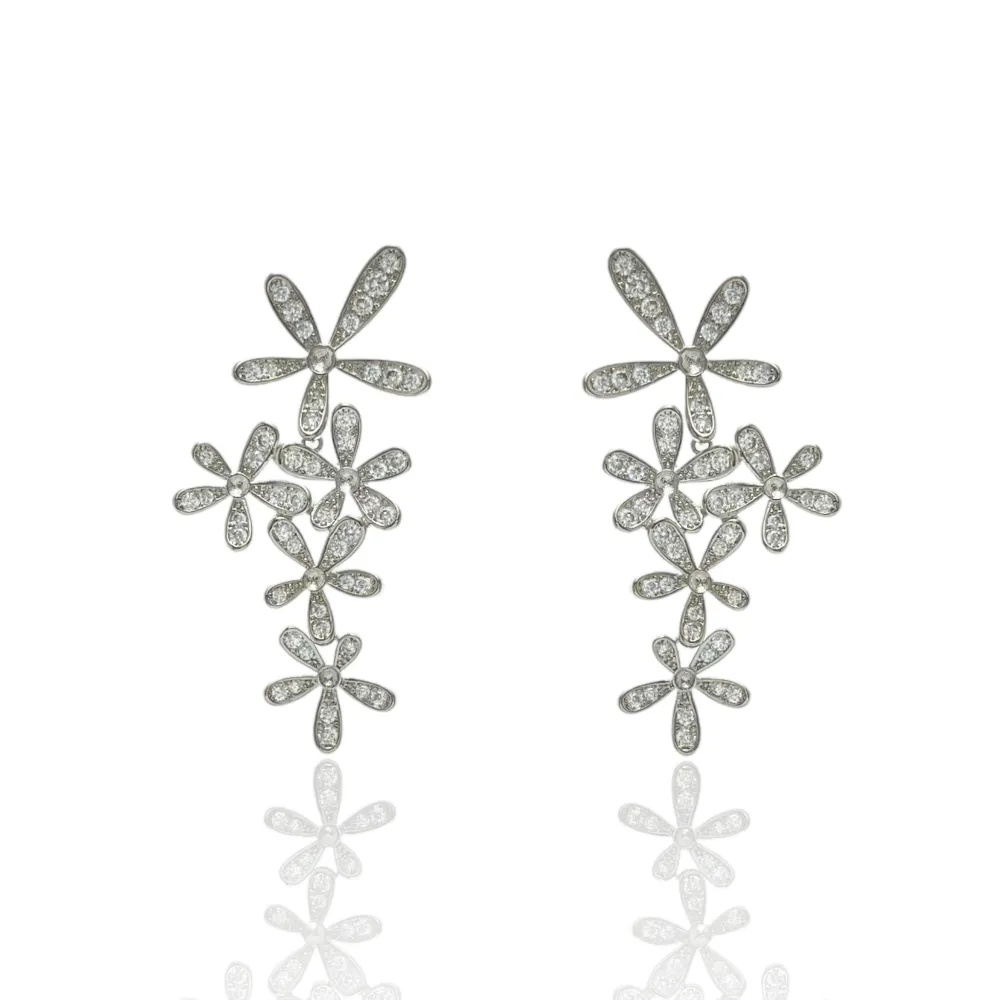 Fiore-Orecchini in Ottone e Zirconia - OMZ-103-AA27124E