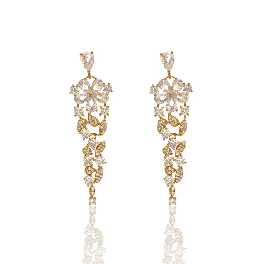 Fiore-Orecchini in Ottone e Zirconia - OMZ-103-AA2727E