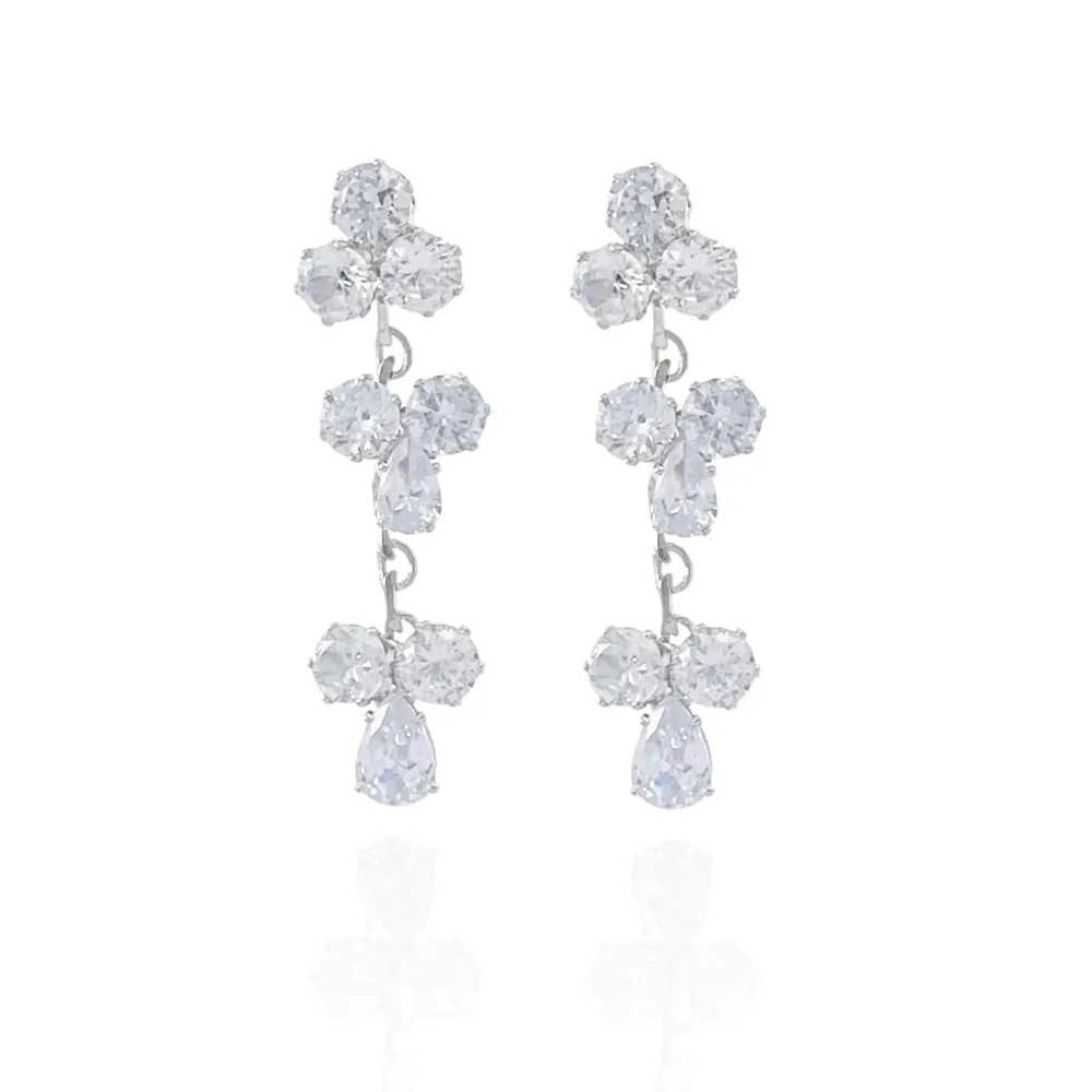 Fiore Pendente-Orecchini con Zirconia - OMZ-416-L19