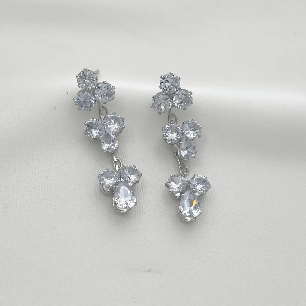 Fiore Pendente-Orecchini con Zirconia - OMZ-416-L19