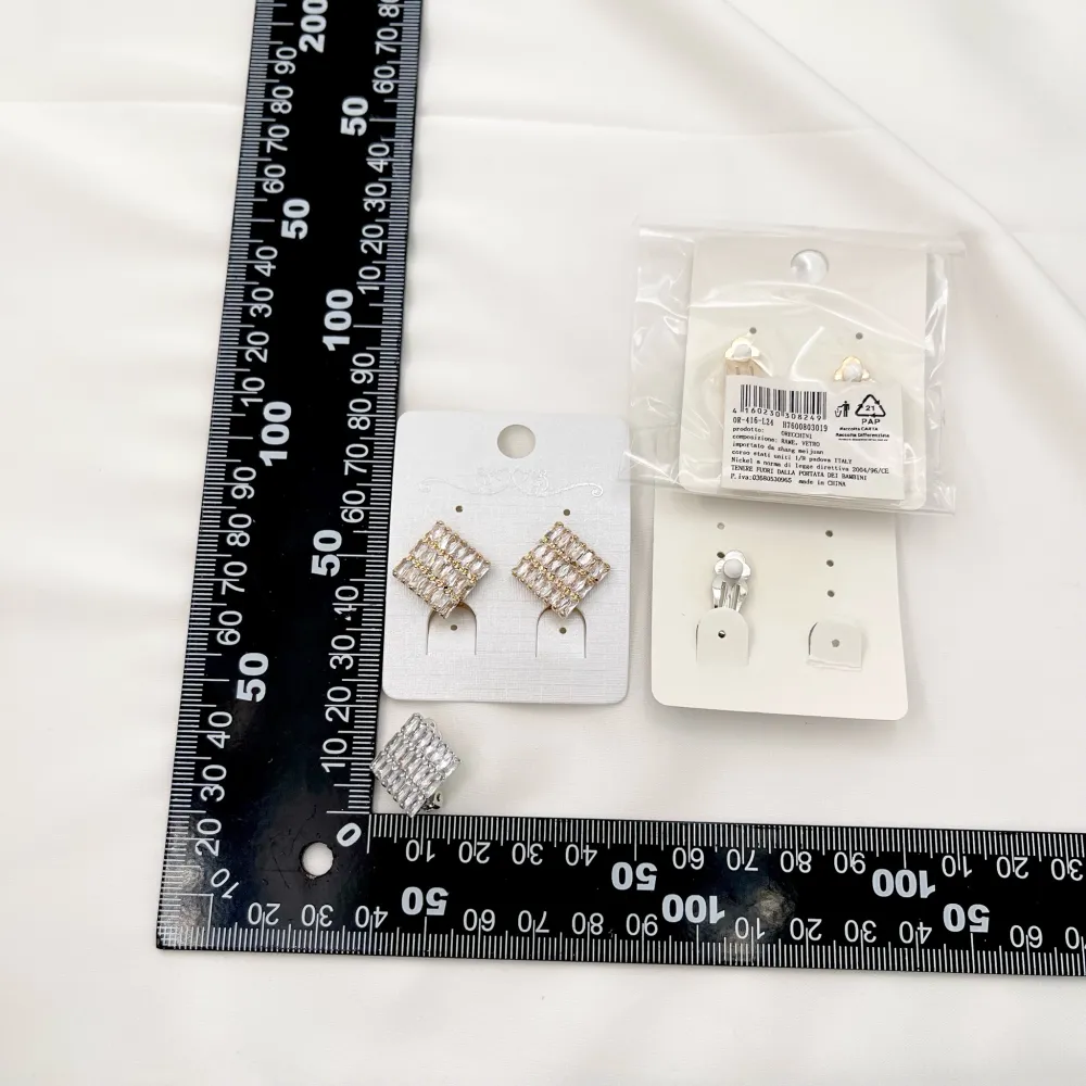 Cubo-Orecchini a Clip con Zirconia - OMZ-416-L24