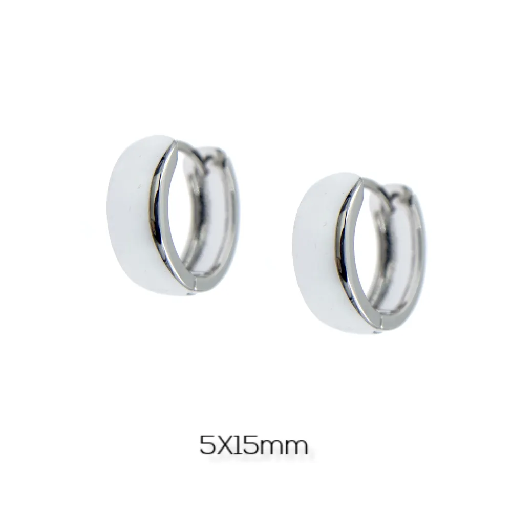 OMZ7266-Liscio 5x15mm - Orecchini a Cerchio - OMZ7266-Liscio 5x15mm - Orecchini a Cerchio