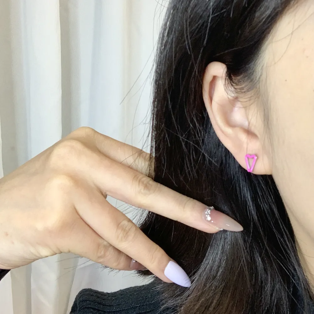 Triangolo  Smaltato-12Paia Orecchini a Lobo in Acciaio - OPA-103-AA1601E