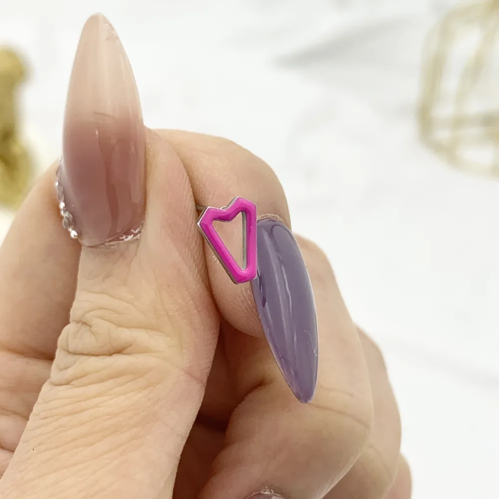 Triangolo  Smaltato-12Paia Orecchini a Lobo in Acciaio - OPA-103-AA1601E