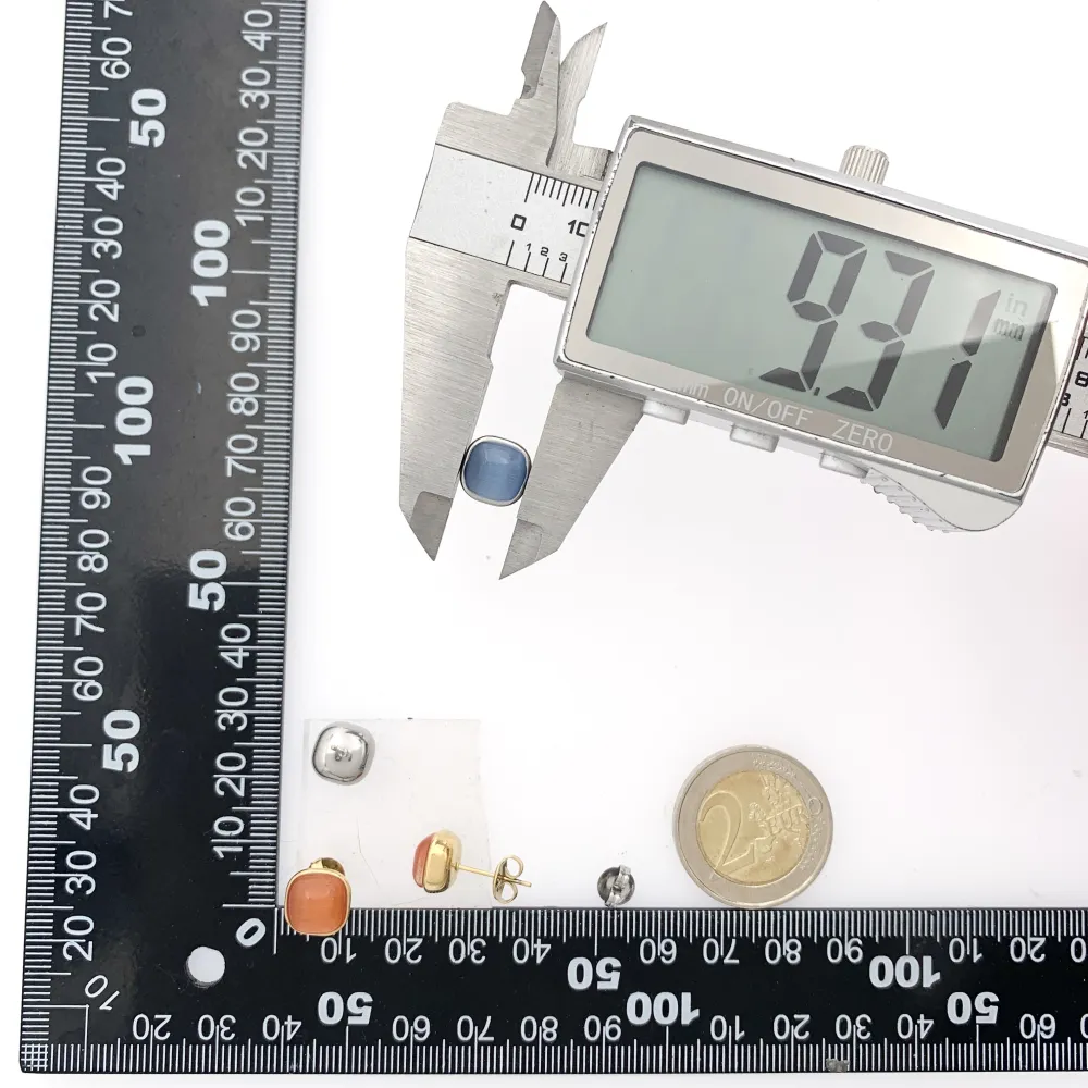 Pietra Quadrata-36Paia Orecchini a Lobo in Acciaio - OPA-103-AA2572E