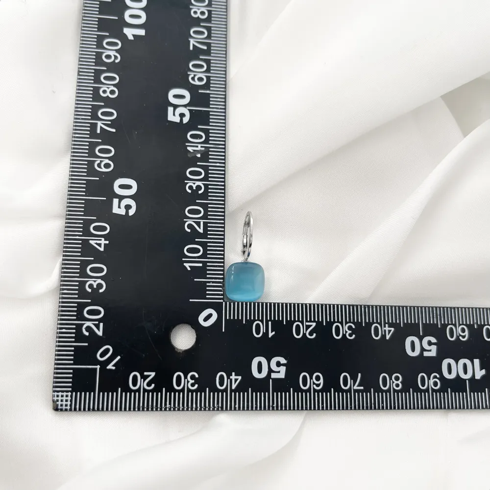 Pietra Luna Quadrata-12 Paia Orecchini in Acciaio con Monachell - OPA103-AA323E