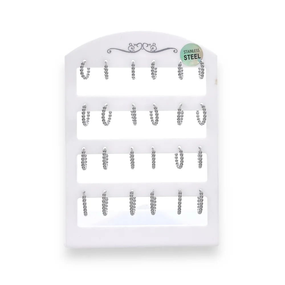 Cerchio Pallina Scalare-12paia Orecchini in Acciaio - OPA-103-AA4155E 13mm