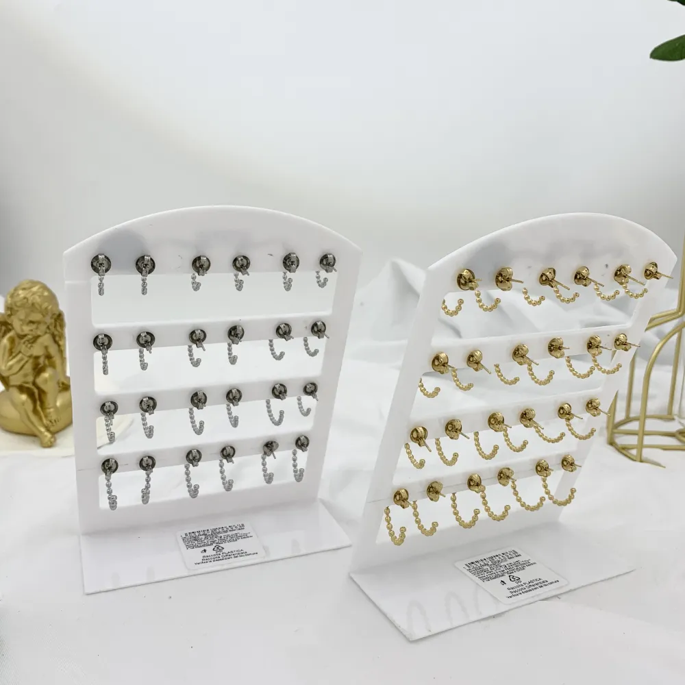 Cerchio Scalare Pallina 8-10-12-14mm-12Paia Orecchini in Acciaio - OPA-103-AA696E 8-10-12-14mm