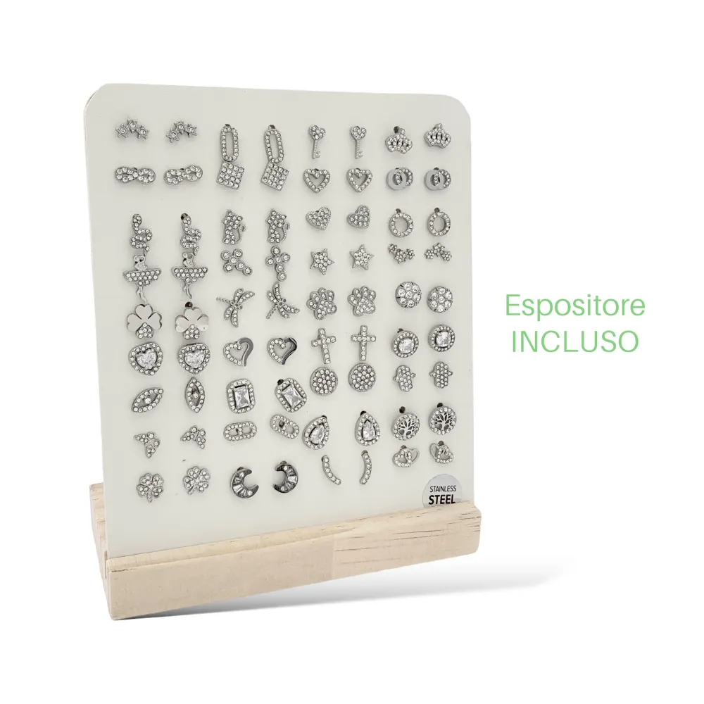 Soggetti Mix-36Paia Orecchini a Lobo in Acciaio - OPA-103-AA746E