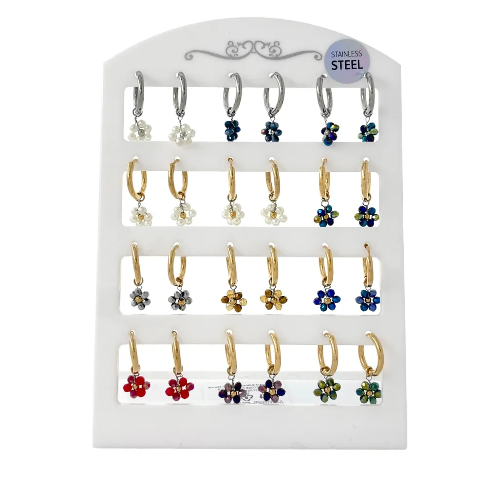 Margherita-12 Paia Orecchini in Acciaio - OPA-103-AA75Es