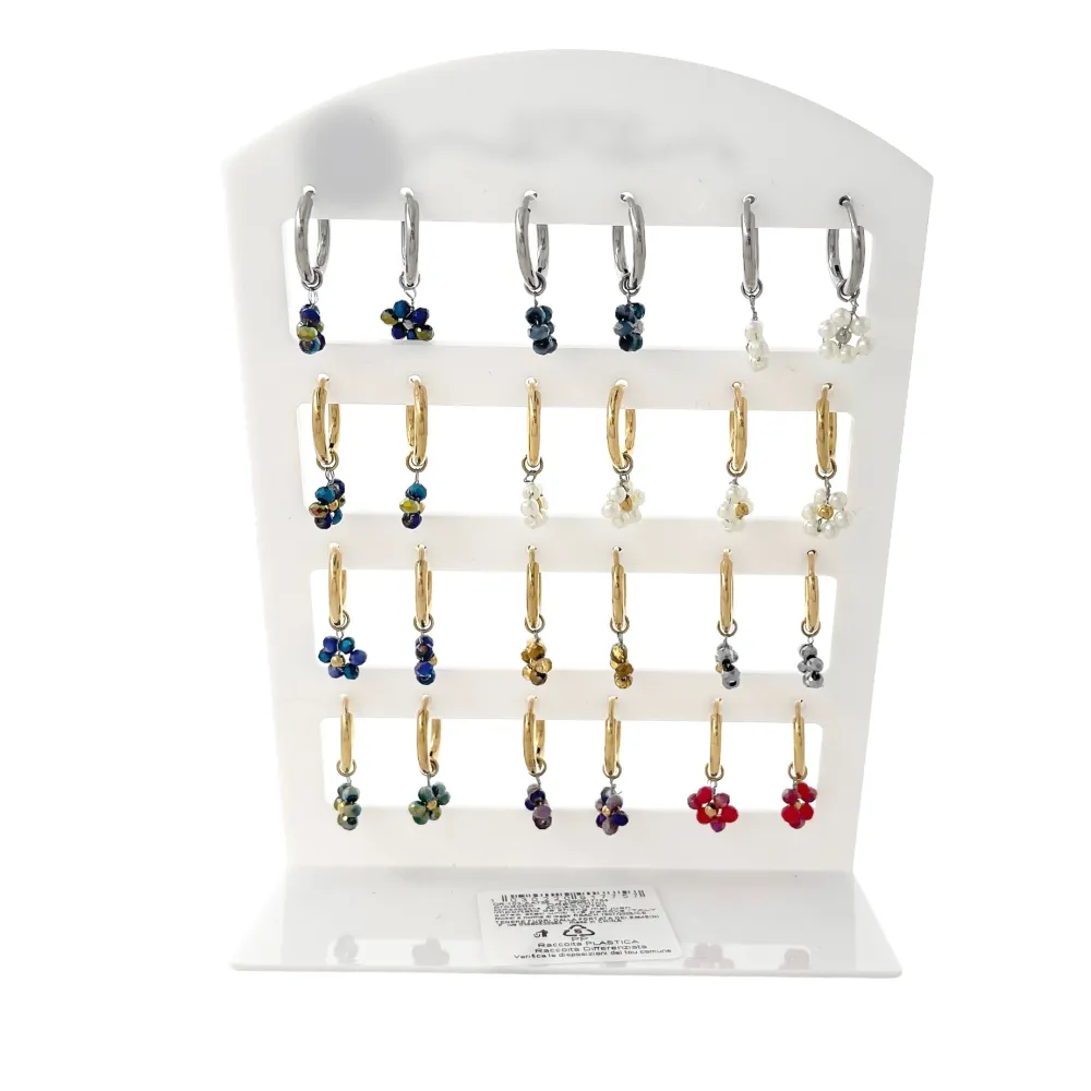 Margherita-12 Paia Orecchini in Acciaio - OPA-103-AA75Es