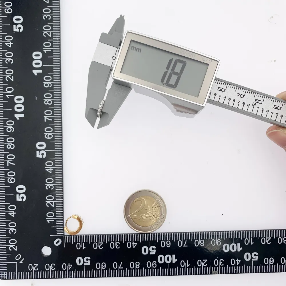 Cerchio con Perla-12Paia Orecchini in Acciaio - OPA-103-AA970E 8mm