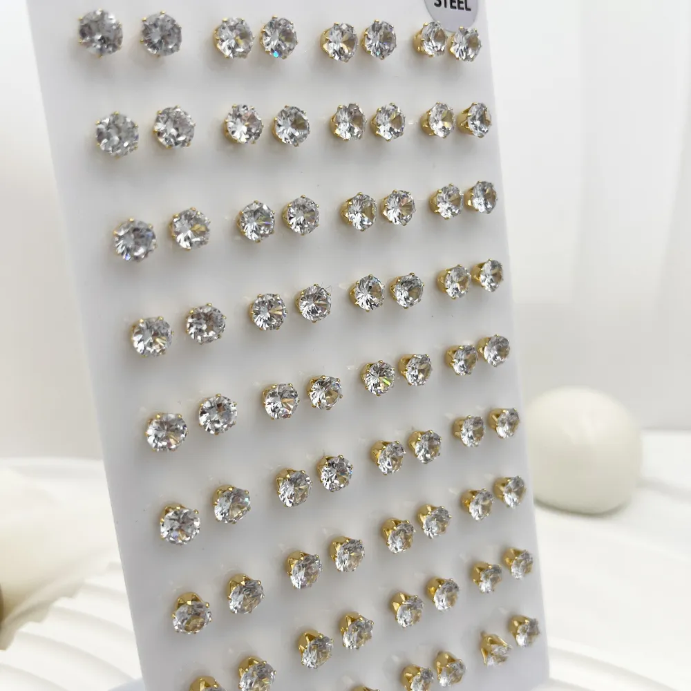 Punto Luce 7mm 6Griffe-36Paia Orecchini in Acciaio - OPA-107-116 7mm