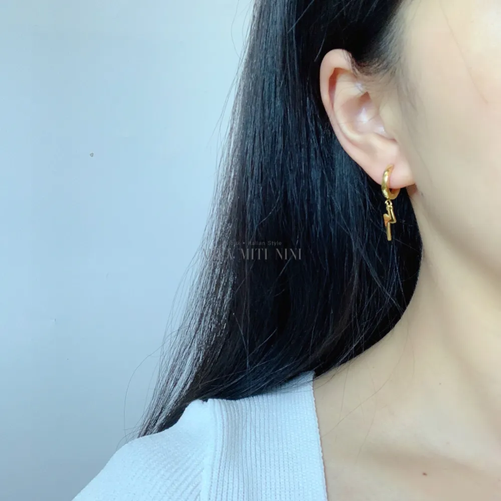 Fulmine -Orecchini a Cerchio 2x9mm in Acciaio - OPA-450-245 2x9mm