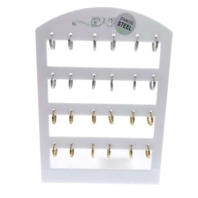 Cerchio Lavorato-24Pz Orecchini in Acciaio - OPA-450-299