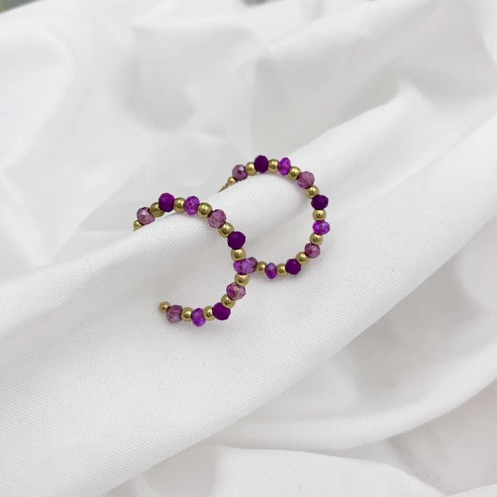 Cerchio Scalare con Cristalli-36Paia Orecchini in Acciaio - OPA-732-136