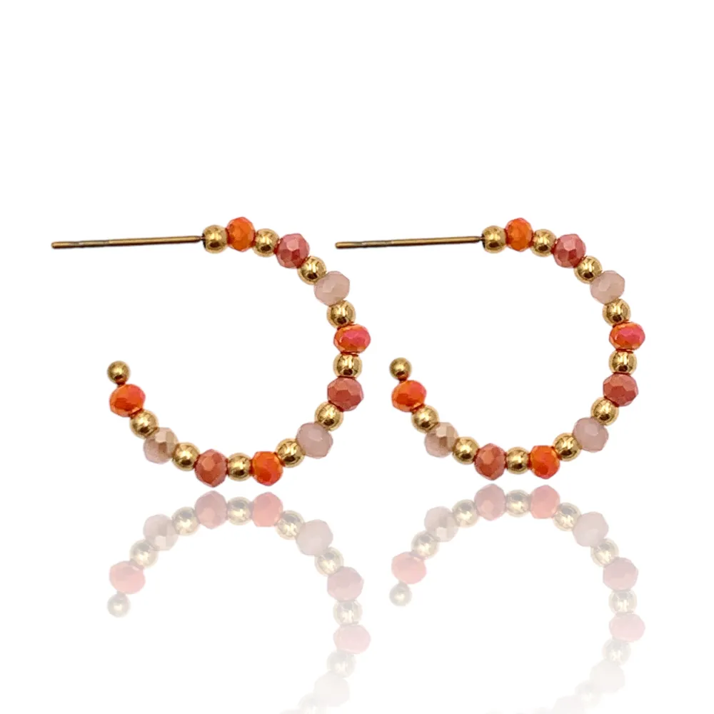 Cerchio Colorato con Pendenti Mix-36paia Orecchini in Acciaio - OPA-732-199