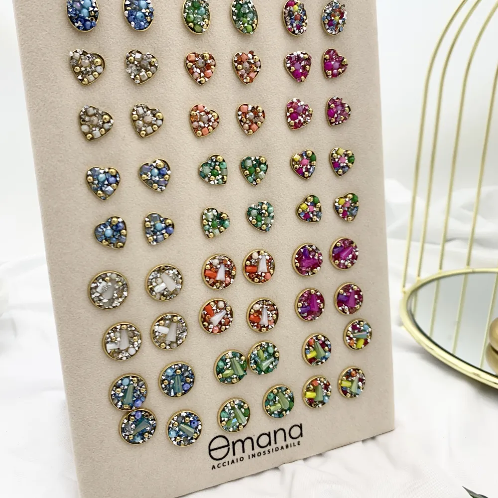 Quadrato Farfalla Quadrifoglio-36 Paia Orecchini a Lobo in Acciaio - OPA-732-230