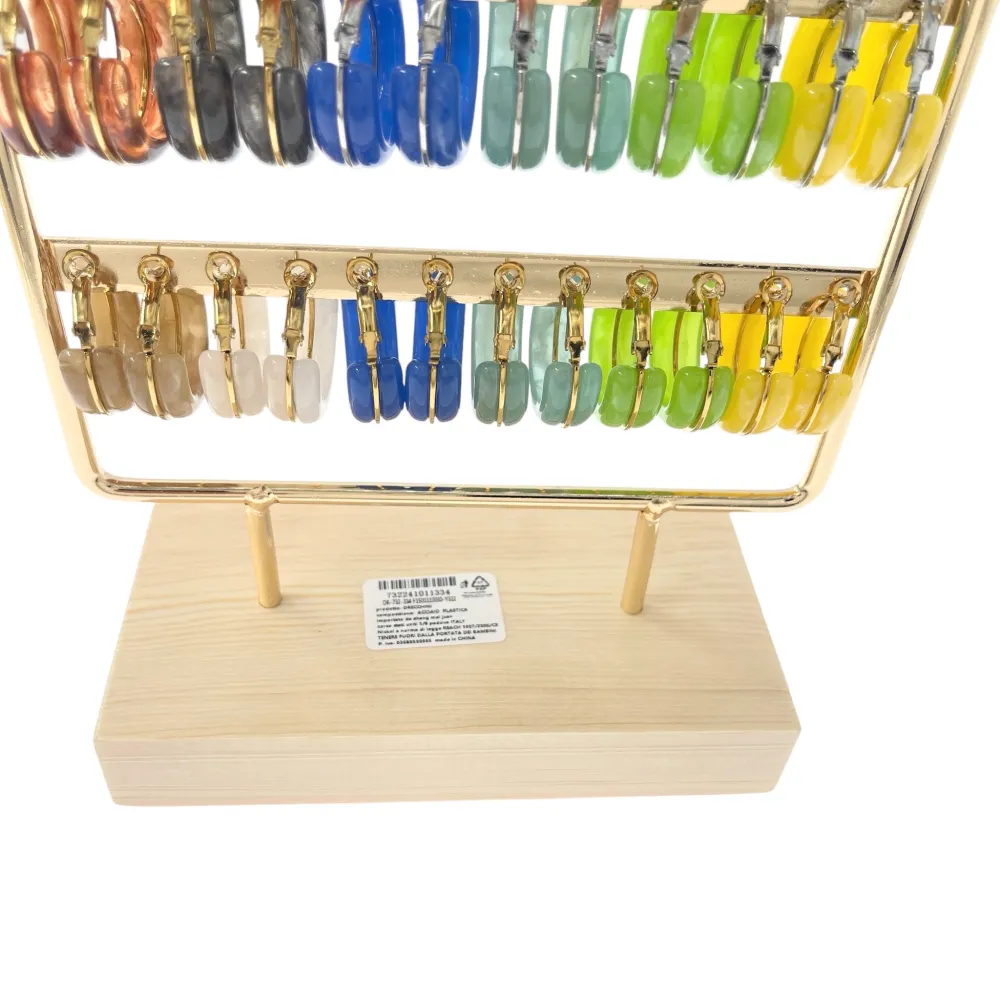 Cerchio -12Paia Orecchini in Acciaio Incluso Espositore - OPA-732-334