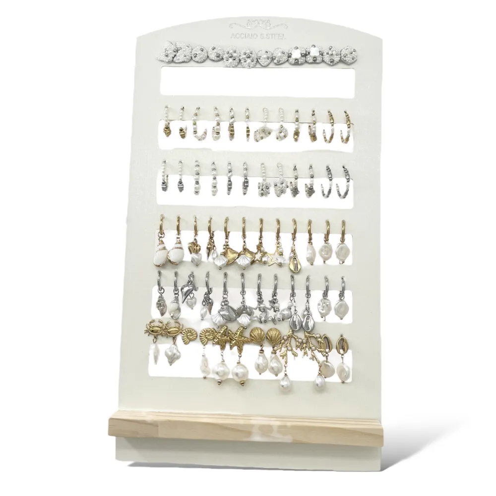 Perla-36 Paia Orecchini a lobo in Acciaio - OPA-732-371