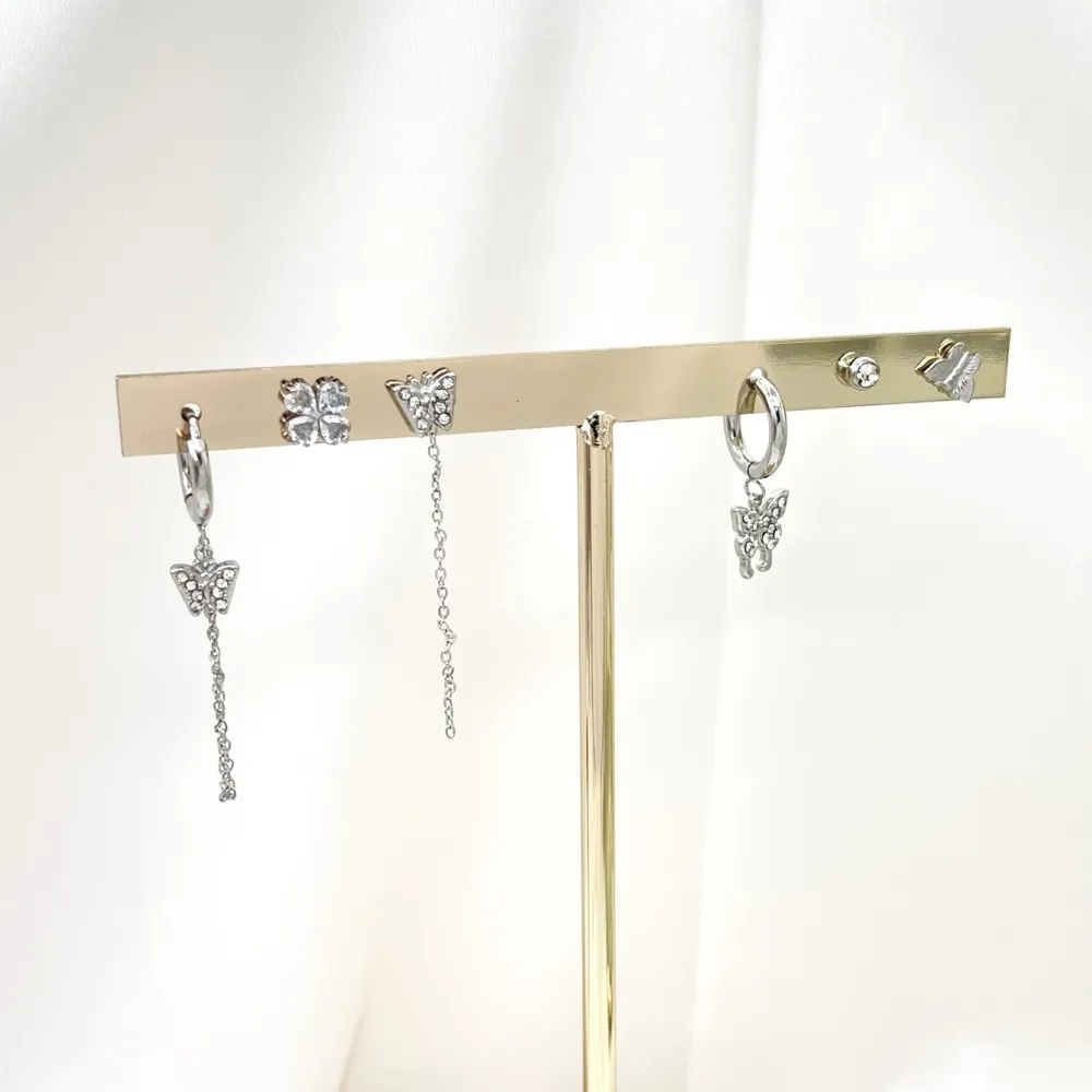 Farfalla-Set 6Pz Orecchini in Acciaio - OPA-736-09