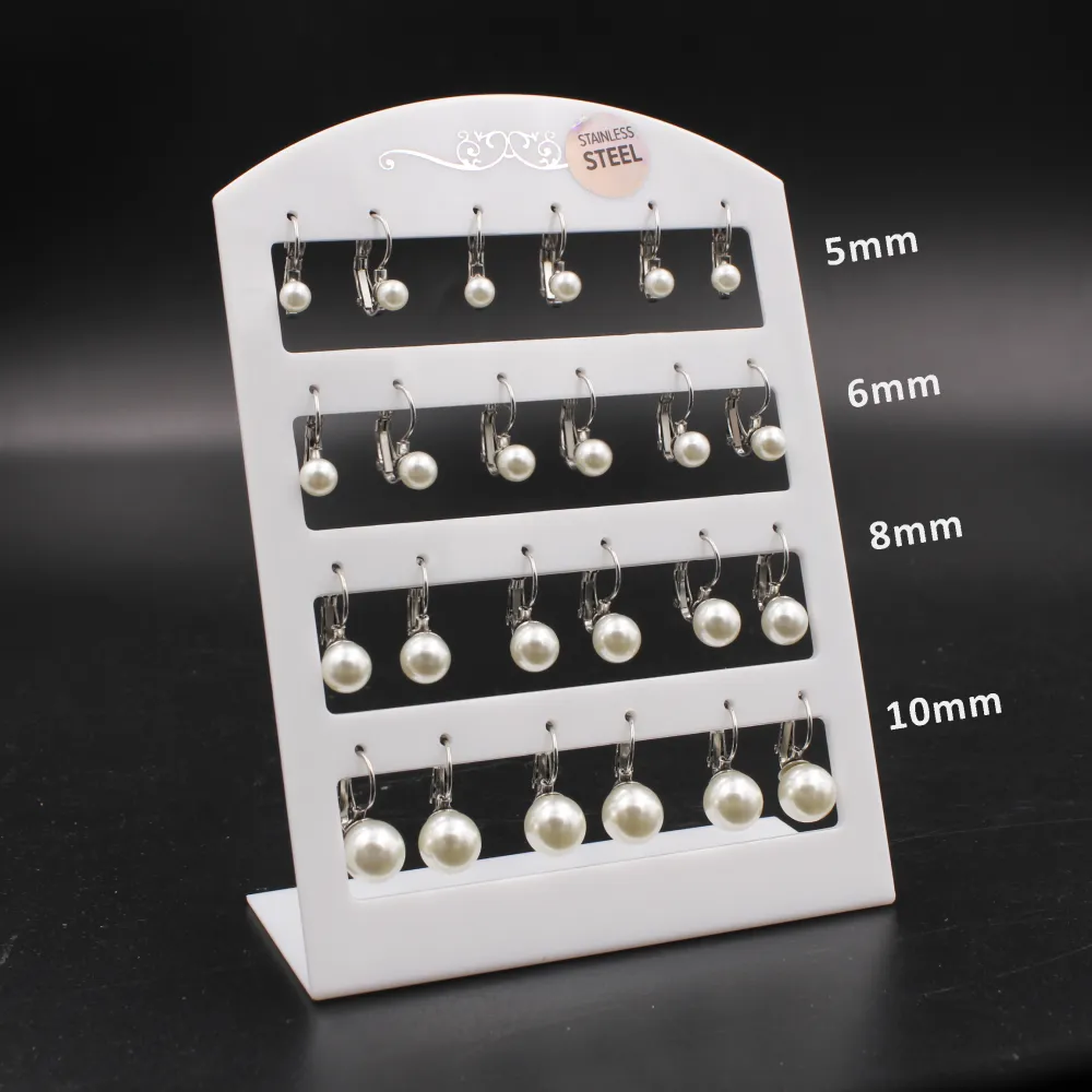 OPA-Perla Scalare 5025- 12 Paia Orecchini a monachella in Accia - OPA-Perla Scalare 5025- 12 Paia Orecchini a monachella in Accia