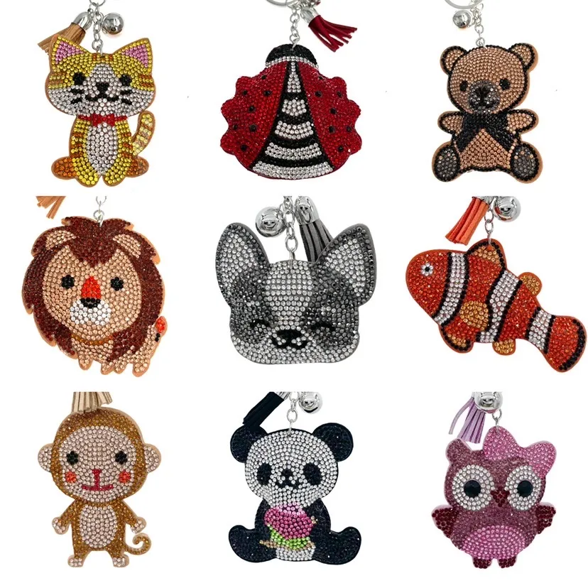 Mix Animali-Portachiavi Similpelle e Strass - PKM-146-151