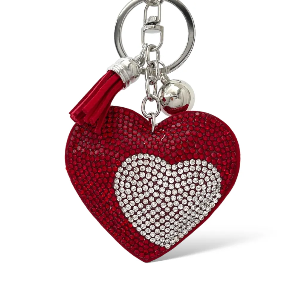 Mix Cuore Rosso-Portachiavi Similpelle e Strass - PKM-146-164