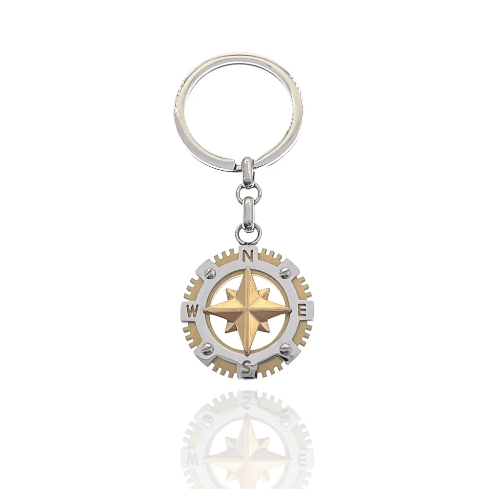 Rosa dei Venti-Portachiavi da Uomo in Acciaio - PKU-600-H295