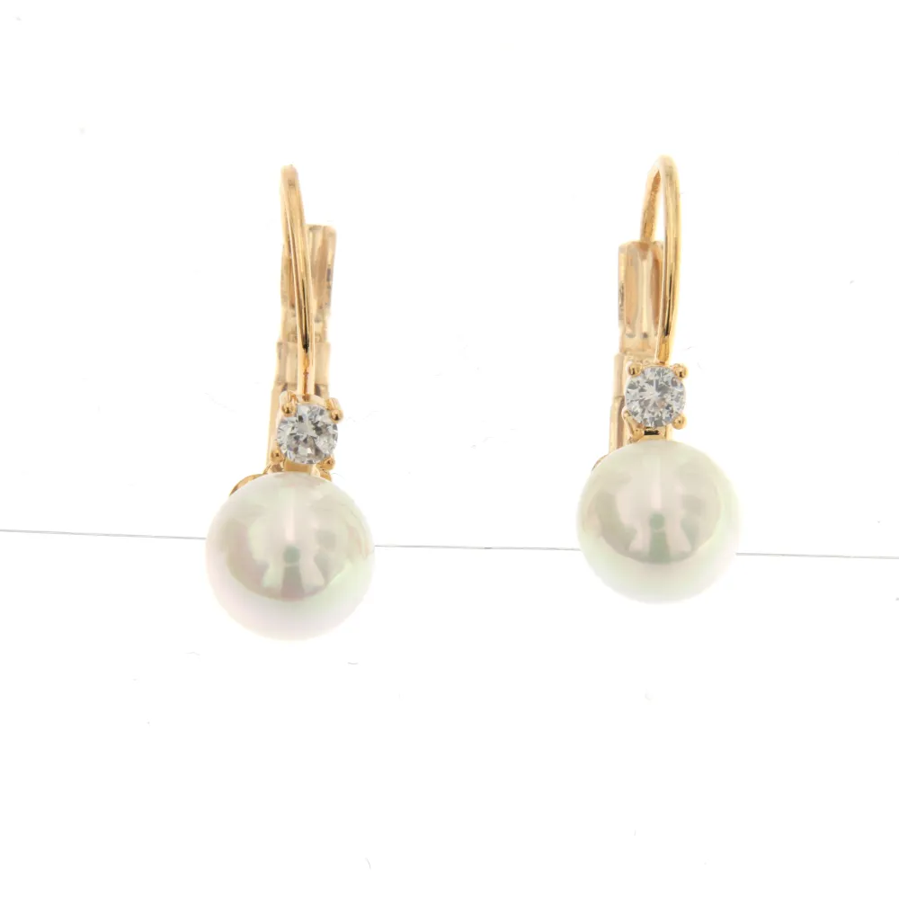 P.luce Perla 8 mm 3010- Orecchini a Monachella - P.luce Perla 8 mm 3010- Orecchini a Monachella