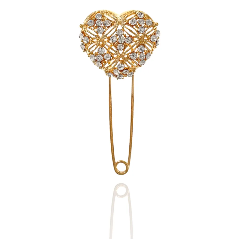 Cuore con Strass-Spilla da Balia in Metallo - SPM-312-338