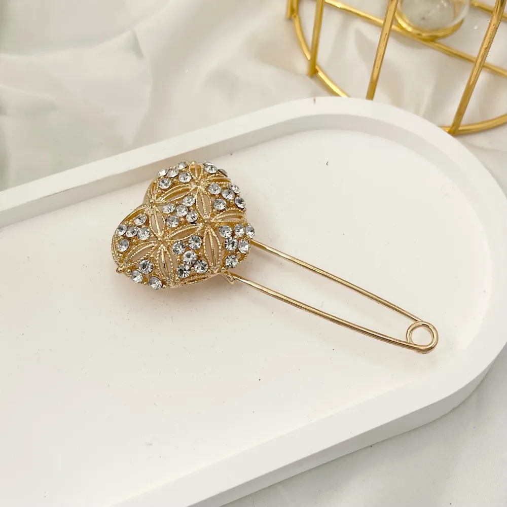 Cuore con Strass-Spilla da Balia in Metallo - SPM-312-338