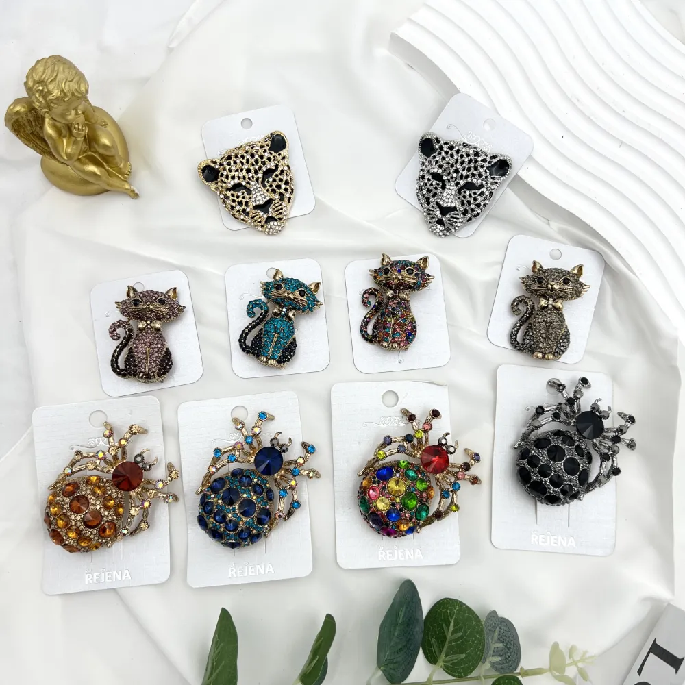 Ragno Grande-Spilla in Metallo e Strass - SPM-312-371