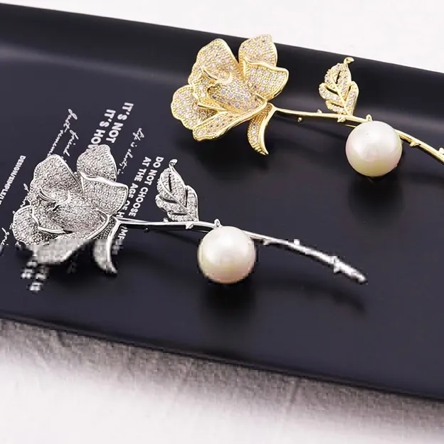 Fiore Rosa-Spilla con Zirconia - SPM-506-176